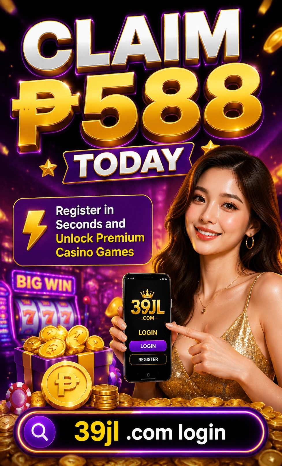 39JL casino hero visual for Philippines players