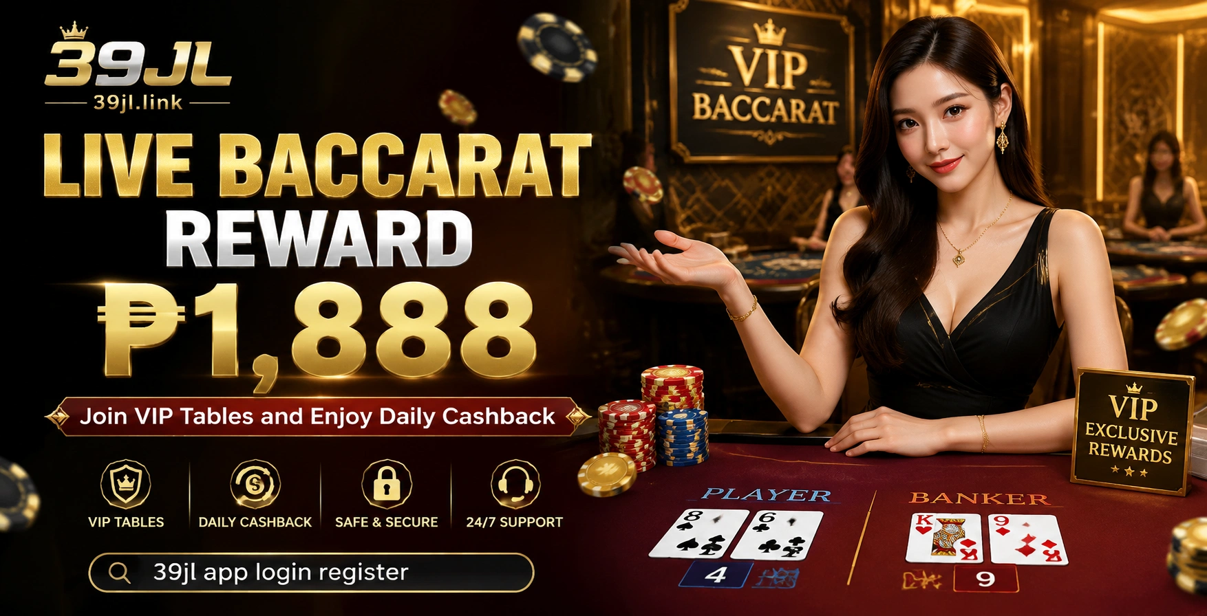 Live baccarat table with history board and dealer view