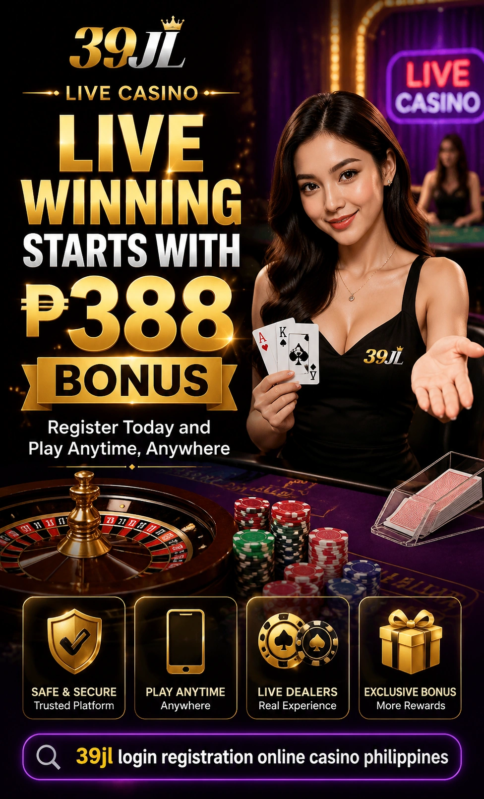 Live casino table interface on a mobile-friendly layout