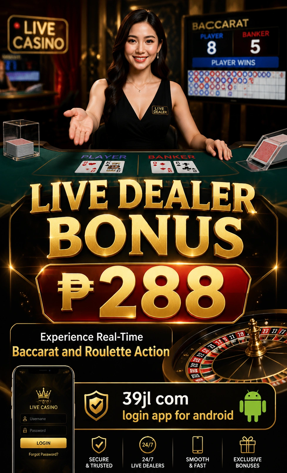 Live blackjack table on a desktop and mobile friendly layout